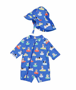 Bathing Bodysuit with Hat