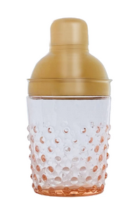 Stainless Steel & Hand-Blown Glass Hobnail Cocktail Shaker