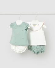 Load image into Gallery viewer, White Flower Shirt and Bloomers Set
