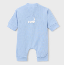Load image into Gallery viewer, "Welcome to the Family" Goose Blue Baby Boy Onesie by Mayoral
