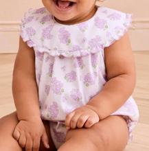 Load image into Gallery viewer, Lilac Purple Cotton Floral Printed Baby Girl Bubble Romper by Kissy Kissy
