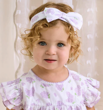 Load image into Gallery viewer, Lilac Purple Floral Printed Cotton Baby Girl Headband by Kissy Kissy
