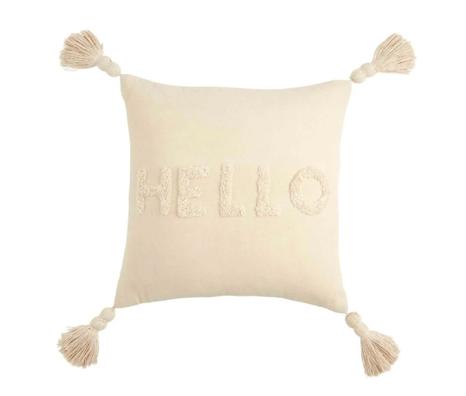 Hello Tassel Pillow