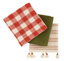 Load image into Gallery viewer, Plaid Tassel Towel Set
