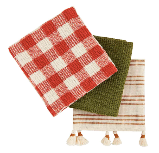 Plaid Tassel Towel Set