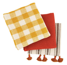 Load image into Gallery viewer, Plaid Tassel Towel Set
