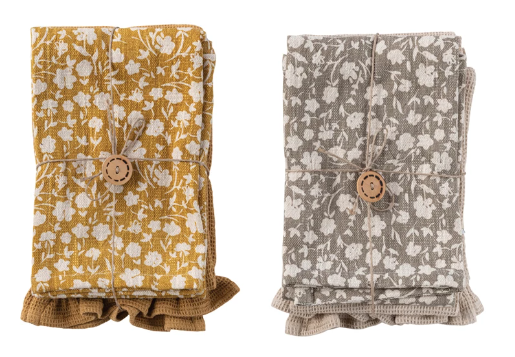 Cotton Slub Printed & Cotton Waffle Tea Towels