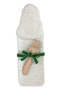 White Santa Hostess Tray Set