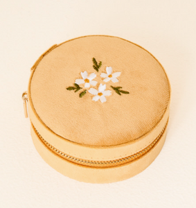 Velvet Round Jewelry Case