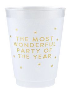 Gold Foil Frost Cups - Wonderful Party - Set of 6