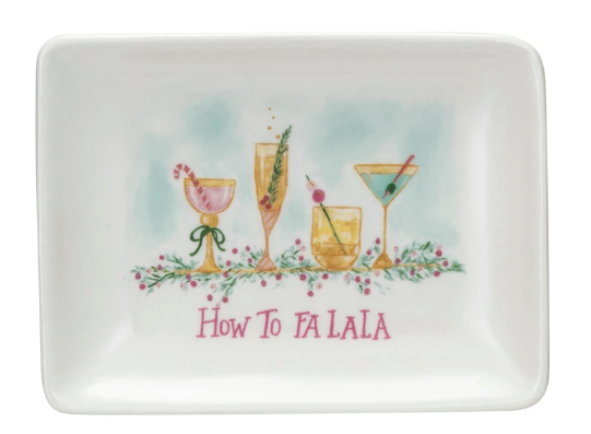 Stoneware Dish w/ Holiday Cocktails