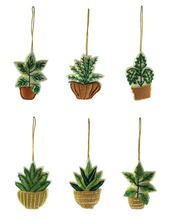 Load image into Gallery viewer, Cotton &amp; Glass Beaded Potted Plant Ornament
