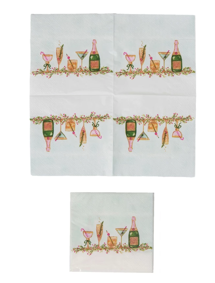 Paper Cocktail Napkins w/ Holiday Cocktails