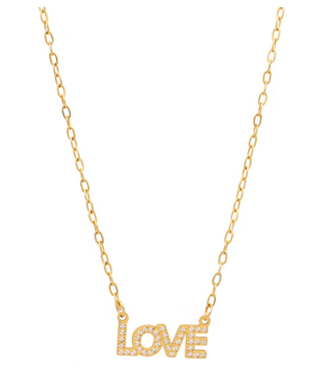 The Love Gold Horizontal Necklace Bling Regular