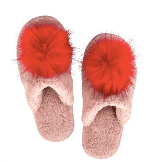 Plush Pom Slippers