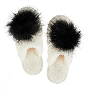 Plush Pom Slippers