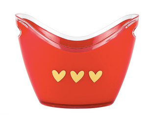 Acrylic Beverage Bucket - Foil Hearts