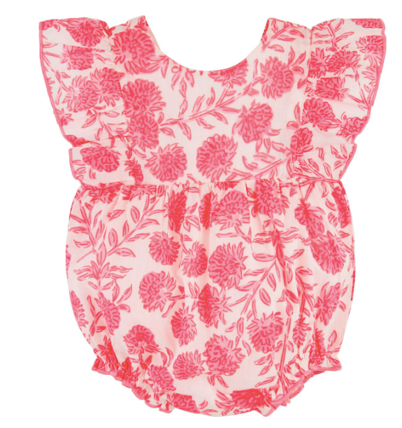 Pink Block Print Floral Bubble