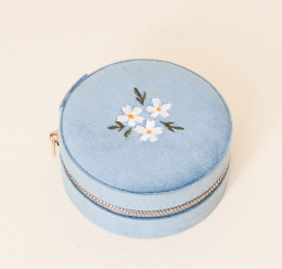 Velvet Round Jewelry Case