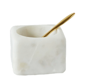 Marble Bowl with Brass Spoon
