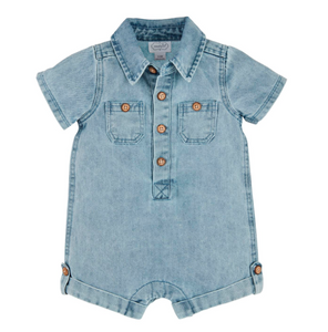 Light Wash Denim Shortall