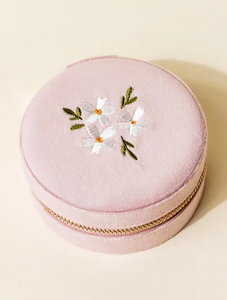Velvet Round Jewelry Case
