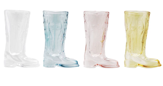 Glass Cowboy Boot Shaped Mini Vase/Shot Glass