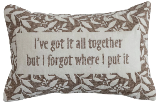 All Together Embroidered Lumbar Pillow