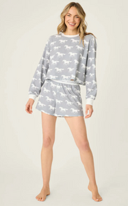 Boyfriend Boxer Horse Print Short Set