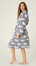 Load image into Gallery viewer, Let&#39;s Get Cozy Plush Horse Print Robe
