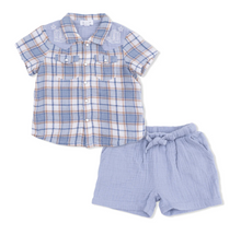 Load image into Gallery viewer, Short Sleeve Western Shirt with Shorts
