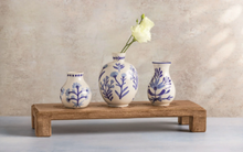 Load image into Gallery viewer, Blue Floral Bud Vases
