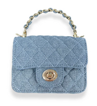 Load image into Gallery viewer, Girls Sparkly Denim Quilted Purse
