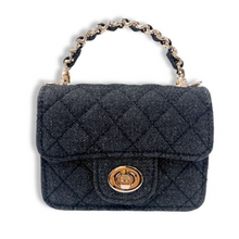 Load image into Gallery viewer, Girls Sparkly Denim Quilted Purse
