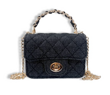 Load image into Gallery viewer, Girls Sparkly Denim Quilted Purse
