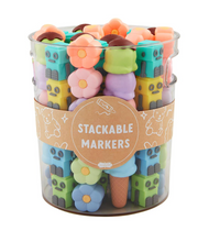Load image into Gallery viewer, Robot, Ice Cream and Flower Stackable Markers
