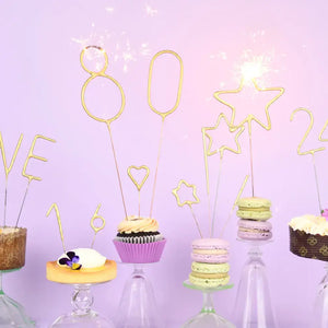Mini 4" Gold Milestone Number Sparkler Wands - Custom Option