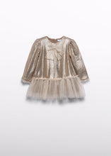 Load image into Gallery viewer, Baby girl sequin dress in champagne by Abel &amp; Lula
