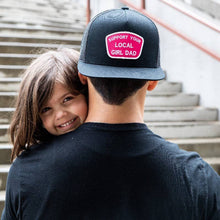 Load image into Gallery viewer, Support Your Local Girl Dad Flat Bill Trucker

