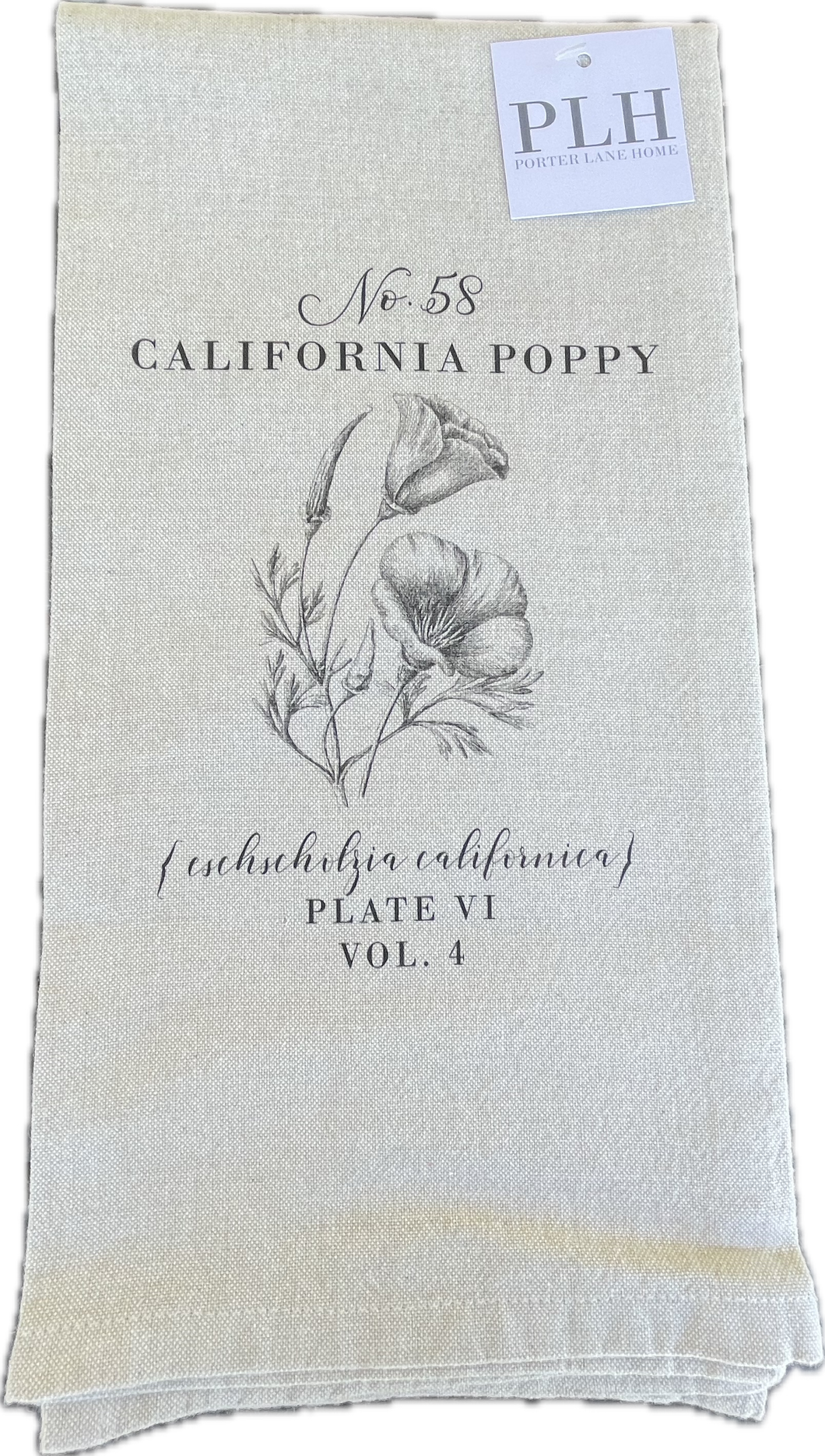 California Poppy Tea Towel