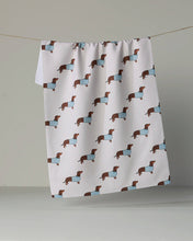Load image into Gallery viewer, Geometry Coastal Dachshund Tea Towel
