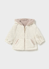Load image into Gallery viewer, Reversible faux fur coat in milk heather by Mayoral
