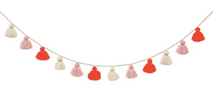 Coral Wool Tassel Garland