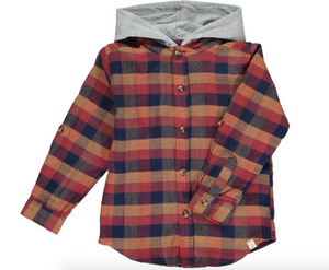 Hooded Woven Plaid Shirts & Onesies