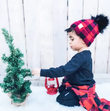 Load image into Gallery viewer, Lux Beanz Buffalo Plaid Beanies (Kids &amp; Adults)
