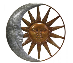 Galvanized Sun and Moon Wall Decor